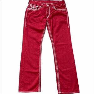 Rare True Religion - Men’s Jeans, Red, Size 40, STRAIGHT FLAP T,